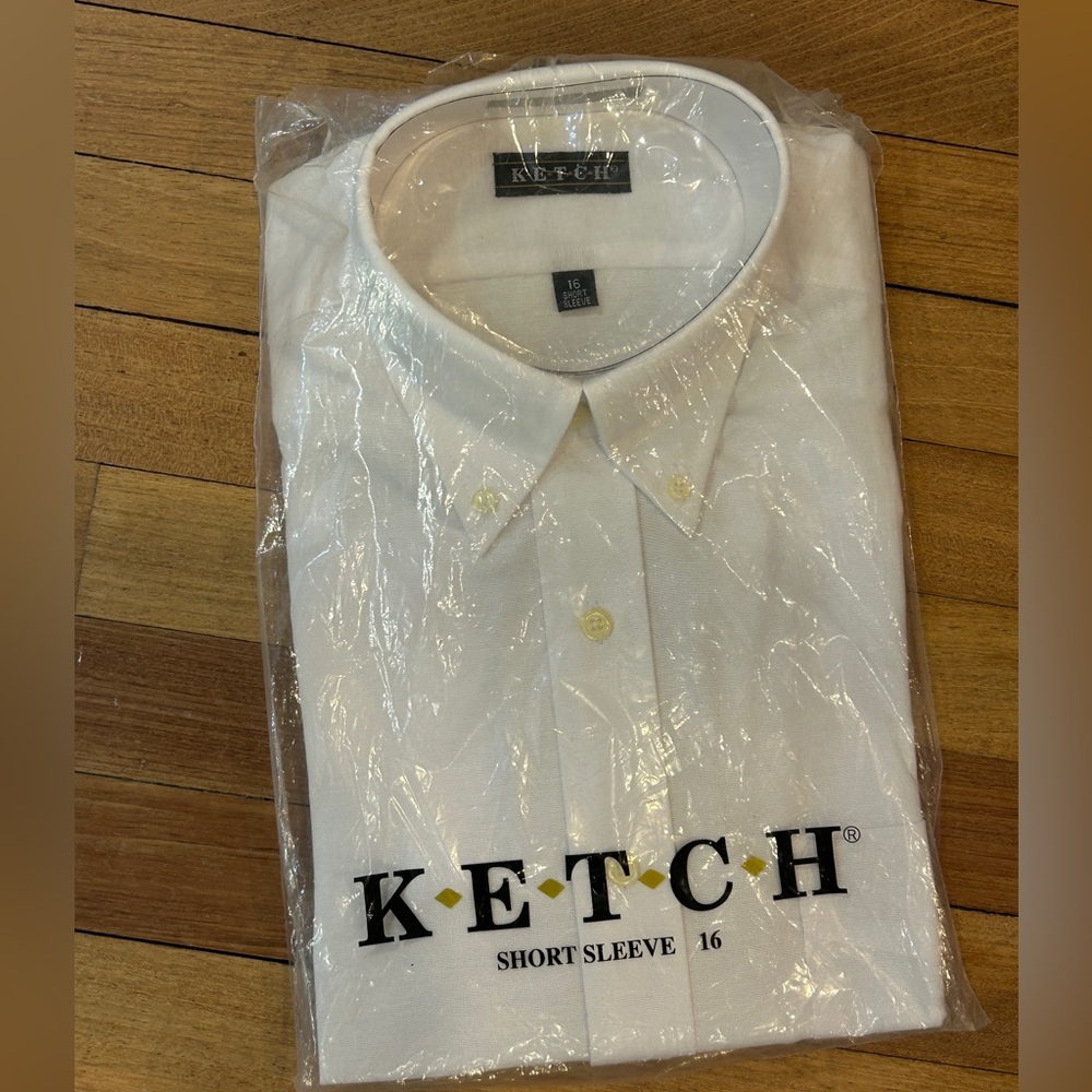 Ketch Men's Short Sleeve NWOT Shirt White Size 16 P15